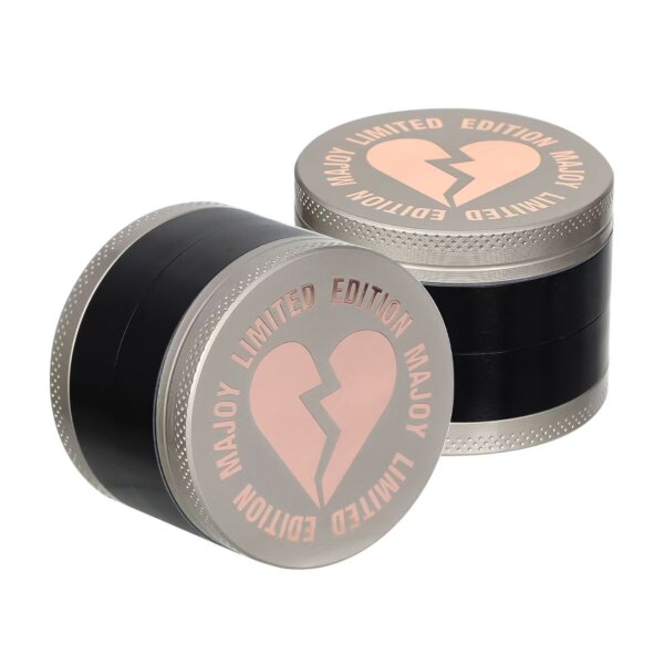 Premium 50mm broken heart metal herb grinder by Chilltree