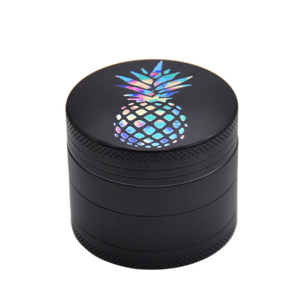 Premium 50mm holographic pineapple metal herb grinder by Chilltree