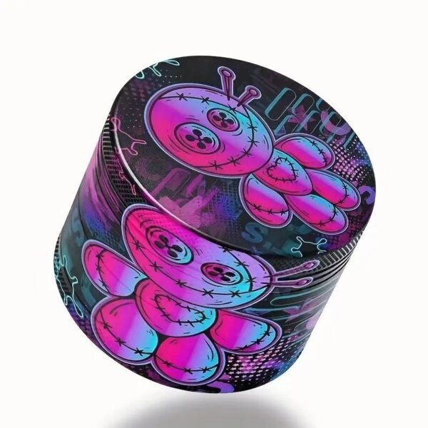 Premium neon stitched doll herb grinder metal mill by Chilltree