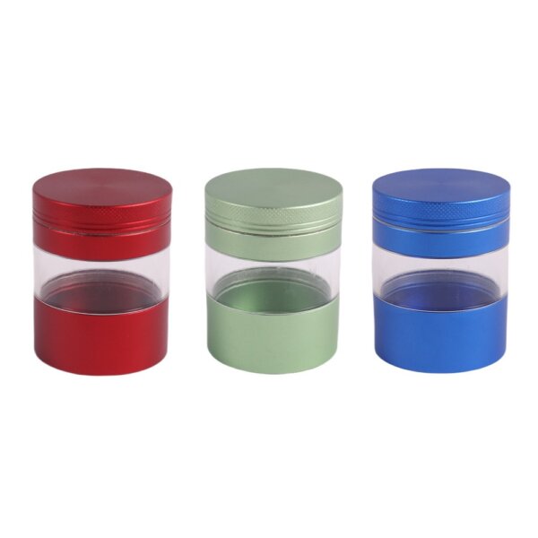 Premium 50mm clear window metal herb grinder by Chilltree