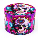 Premium 50mm colorful sugar skull herb grinder by Chilltree